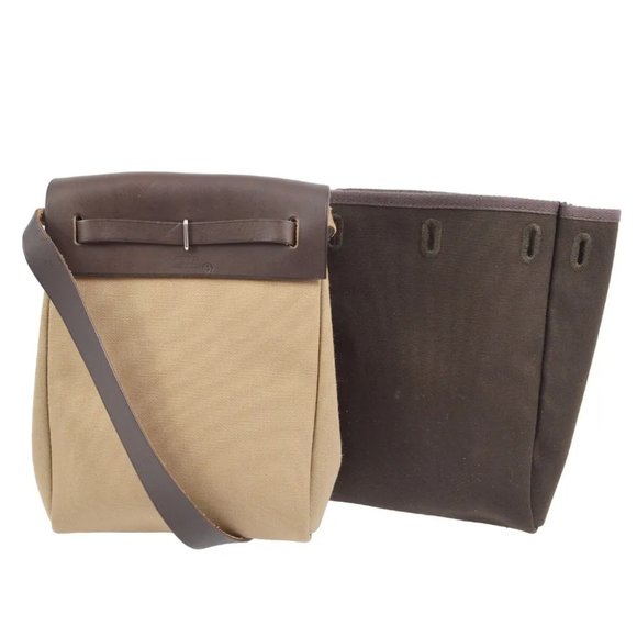 Authenticity Guarantee Hermes Brown Toile Officier Herbag TPM 2 in 1 Shoulder - Picture 2 of 9